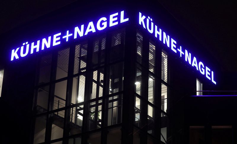 &copy; Reuters. FILE PHOTO: Logo of Swiss logistics group Kuehne + Nagel is seen at its headquarters, in Schindellegi, Switzerland November 30, 2020.  REUTERS/Arnd Wiegmann