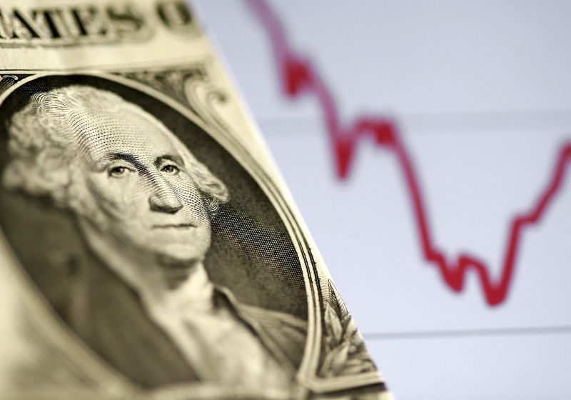 &copy; Reuters. Un dollaro statunitense davanti a un grafico. REUTERS/Dado Ruvic