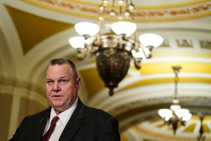 &copy; Reuters. FILE PHOTO: U.S. Senator Jon Tester (D-MT) speaks during a news conference following the weekly Democratic caucus luncheon at the U.S. Capitol in Washington, D.C., U.S., November 29, 2022. REUTERS/Sarah Silbiger/File Photo