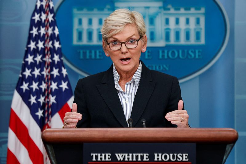 &copy; Reuters. FILE PHOTO: U.S. Secretary of Energy Jennifer Granholm attends the White House daily press briefing, in Washington, U.S., January 23, 2023. REUTERS/Evelyn Hockstein 