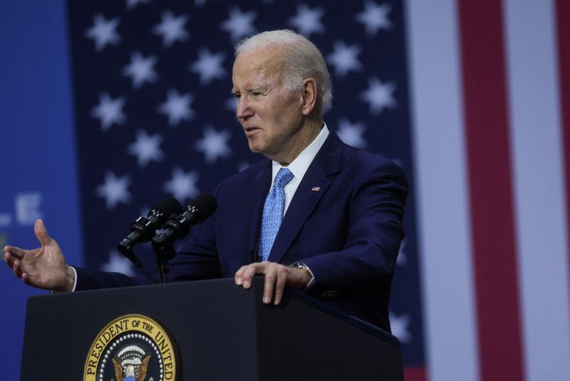 &copy; Reuters. FILE PHOTO: U.S. President Joe Biden discusses health care costs and access to affordable health care during an event in Virginia Beach, Virginia, U.S., February 28, 2023. REUTERS/Leah Millis
