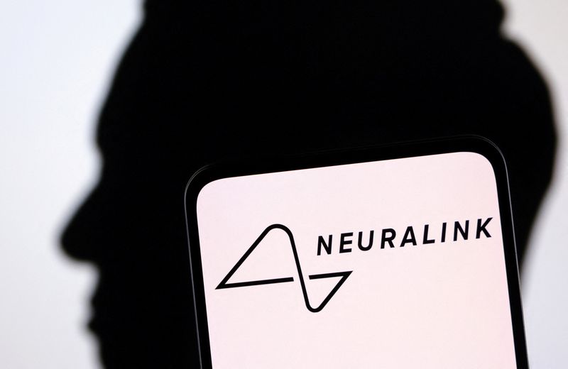 &copy; Reuters. FILE PHOTO: Neuralink logo and Elon Musk silhouette are seen in this illustration taken, December 19, 2022. REUTERS/Dado Ruvic/Illustration