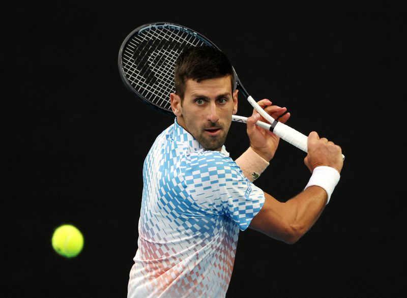 &copy; Reuters. Novak Djokovic durante final do Aberto da Austrália
29/01/2023 REUTERS/Loren Elliott