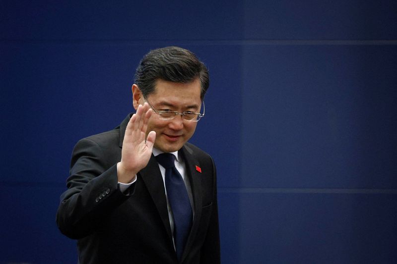 &copy; Reuters. Il ministro degli Esteri cinese Qin Gang a Pechino. REUTERS/Thomas Peter