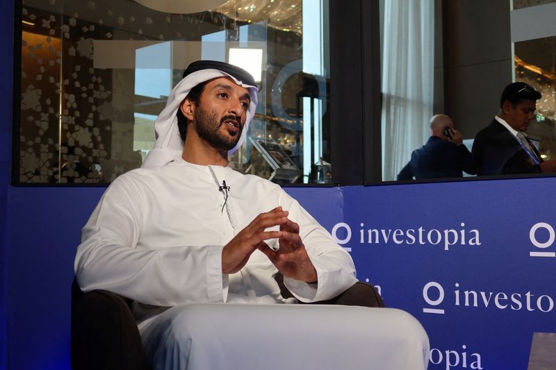 © Reuters. Abdulla Bin Touq Al Marri, Minister of Economy of the United Arab Emirates, speaks during an interview with Reuters in Abu Dhabi, United Arab Emirates March 2, 2023. REUTERS/Abdel Hadi Ramahi