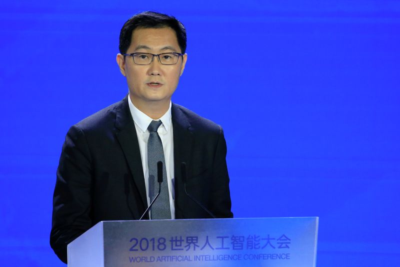 &copy; Reuters. FILE PHOTO: Tencent Chairman and CEO Pony Ma Huateng attends the WAIC (World Artificial Intelligence Conference) in Shanghai, China, September 17, 2018. REUTERS/Aly Song/File Photo