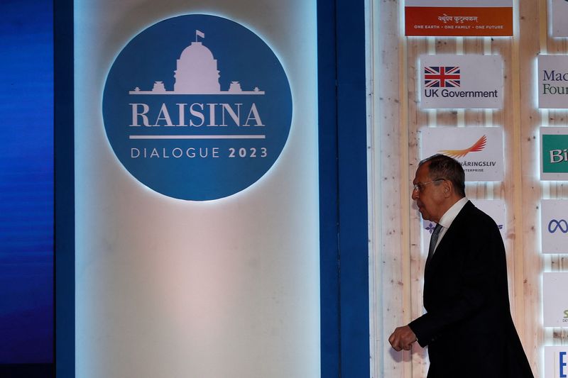 &copy; Reuters. Russian Foreign Minister Sergei Lavrov attends the Raisina Dialogue 2023, in New Delhi, India, March 3, 2023. REUTERS/Francis Mascarenhas
