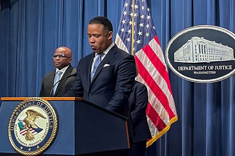 &copy; Reuters. FILE PHOTO: Kenneth Polite, Assistant Attorney General for the Department of Justice’s Criminal Division, discusses the arrest of the majority shareholder and cofounder of Hong Kong-registered virtual currency exchange Bitzlato Ltd for allegedly process