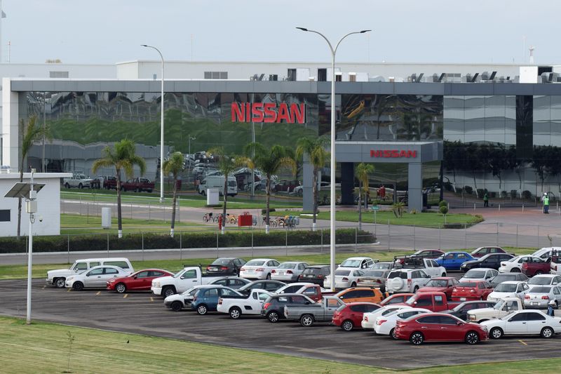 &copy; Reuters. FILE PHOTO: A general view shows part of the Nissan manufacturing complex in Aguascalientes, Mexico August 29, 2018. Picture taken August 29, 2018. REUTERS/Liberto Urena