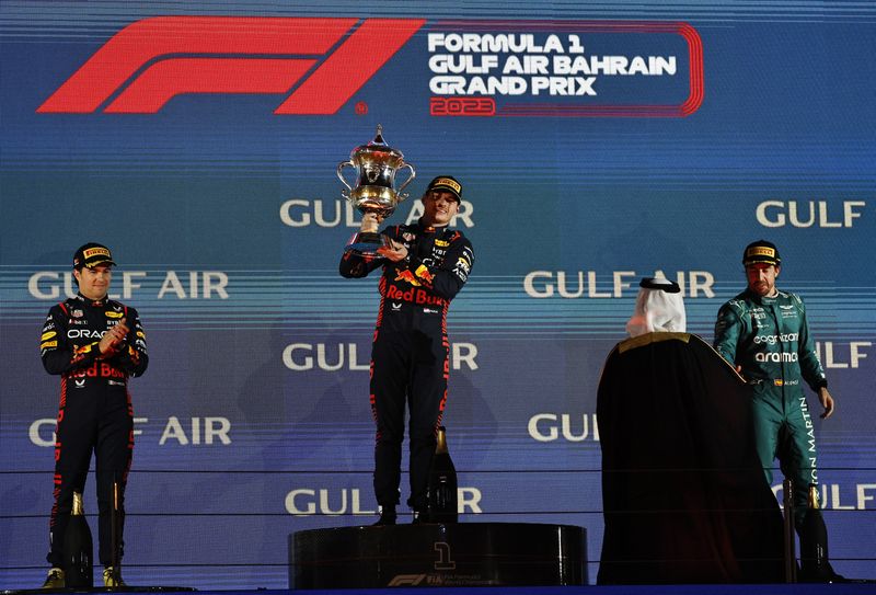 &copy; Reuters. Max Verstappen comemora vitória no Barein
05/03/2023
REUTERS/Hamad I Mohammed