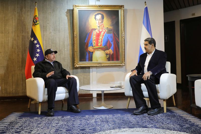 &copy; Reuters. Ortega, da Nicarágua, e Maduro, da Venezuela, em evento que lembra 10 anos da morte de Hugo Chávez
5/03/2023
Miraflores Palace/Divulgação via REUTERS