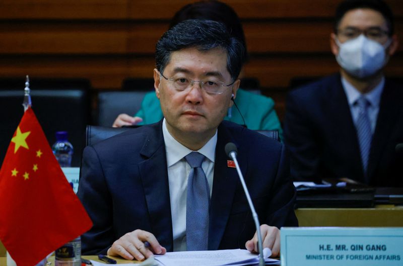 &copy; Reuters. Ministro das Relações Exteriores da China, Qin Gang, durante conferência em Addis Ababa, Etiópia
11/01/2023
REUTERS/Tiksa Negeri