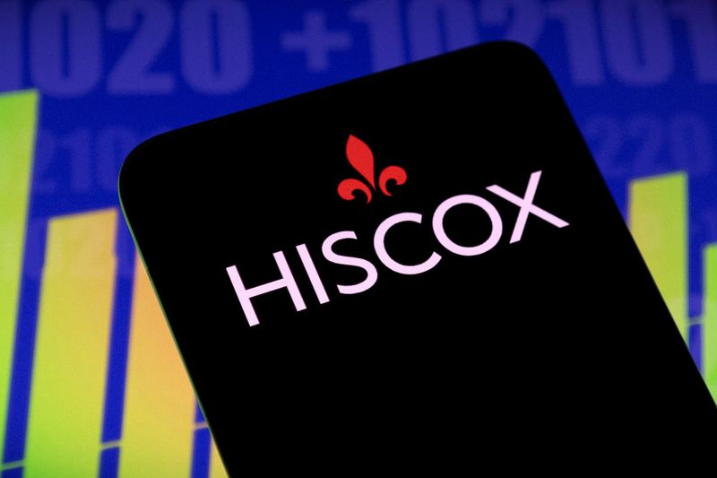 &copy; Reuters. FILE PHOTO: Hiscox logo and stock graph seen displayed in this illustration taken, May 3, 2022. REUTERS/Dado Ruvic/Illustration