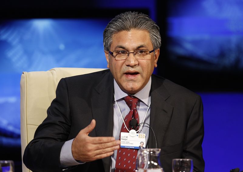 &copy; Reuters. FILE PHOTO: Arif Naqvi, founder and Group CEO, Abraaj Capital, and Co-Chair of the Governors Meeting for Investors 2010 attends a session at the World Economic Forum (WEF) in Davos January 27, 2010.    REUTERS/Arnd Wiegmann  