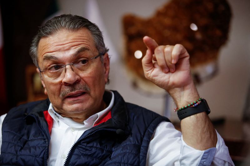 © Reuters. Octavio Romero, Pemex Chief Executive Officer, gestures during an interview with Reuters at the headquarters of state-owned oil company Pemex in Mexico City, Mexico, March 7, 2023. REUTERS/Gustavo Graf