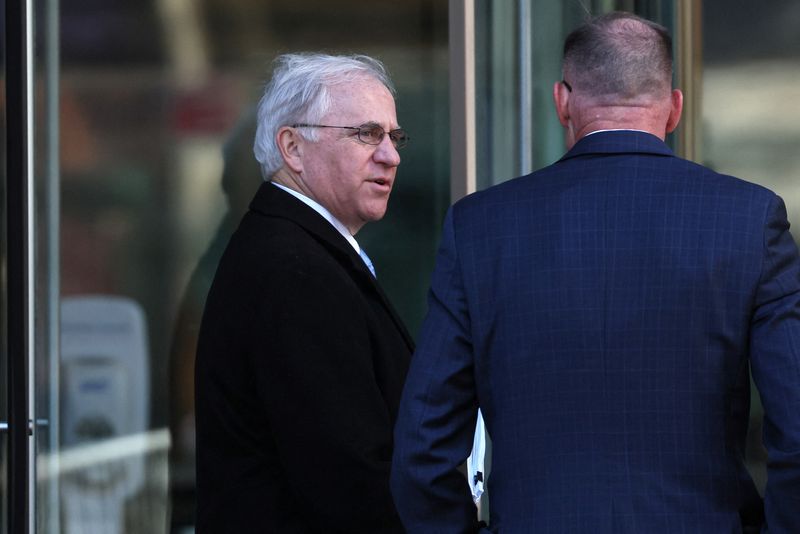 &copy; Reuters. Former U.S. Congressman Stephen Buyer arrives for his insider trading trial at the United States Courthouse in the Manhattan borough of New York City, U.S., March 8, 2023.  REUTERS/Brendan McDermid