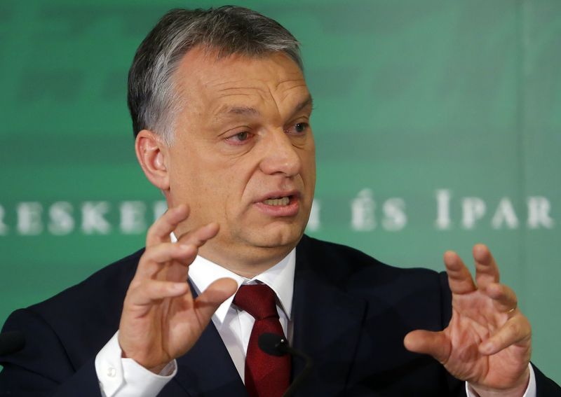 &copy; Reuters. FILE PHOTO: Hungarian Prime Minister Viktor Orban delivers a speech during a business conference in Budapest, Hungary, March 10, 2016.  REUTERS/Laszlo Balogh