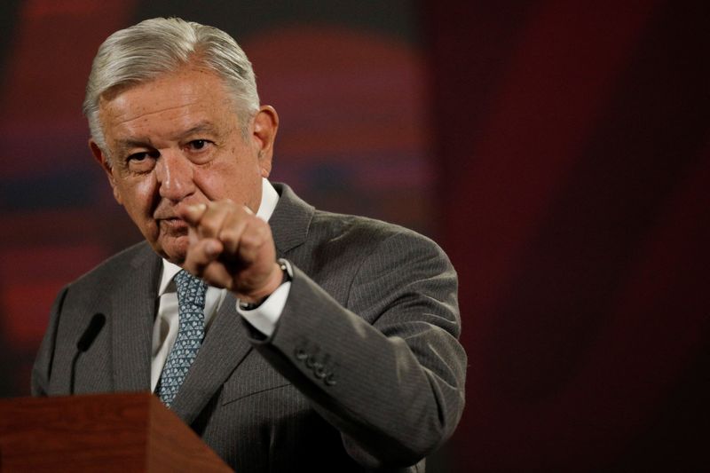 &copy; Reuters. Mexican President Andres Manuel Lopez Obrador speaks during a news conference at the National Palace in Mexico City, Mexico March 7, 2023. REUTERS/Luis Cortes