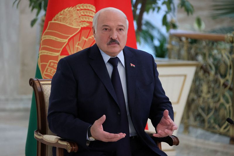 &copy; Reuters. FILE PHOTO: Belarus' President Alexander Lukashenko attends a news conference in Minsk, Belarus, February 16, 2023. BelTA/Handout via REUTERS