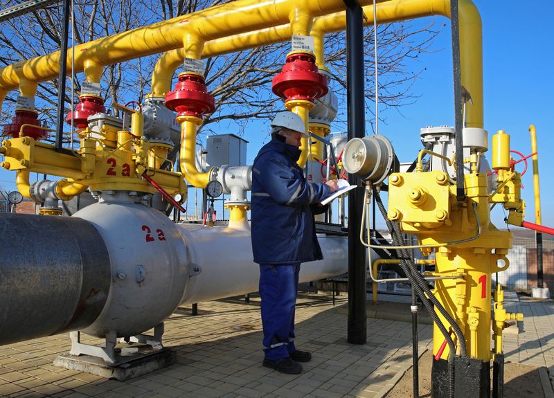 &copy; Reuters. An employee works at the Chisinau-1 gas distribution plant of Moldovatransgaz energy company in Chisinau, Moldova March 4, 2023. REUTERS/Vladislav Culiomza