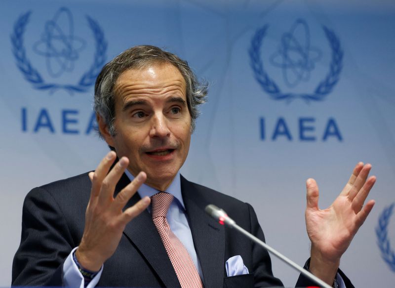 &copy; Reuters. مدير عام الوكالة الدولية للطاقة الذرية الأرجنتيني رافائيل جروسي خلال اجتماع لمجلس محافظي الوكالة بفيينا في السادس مارس آذار 2023. تصوير: ليون