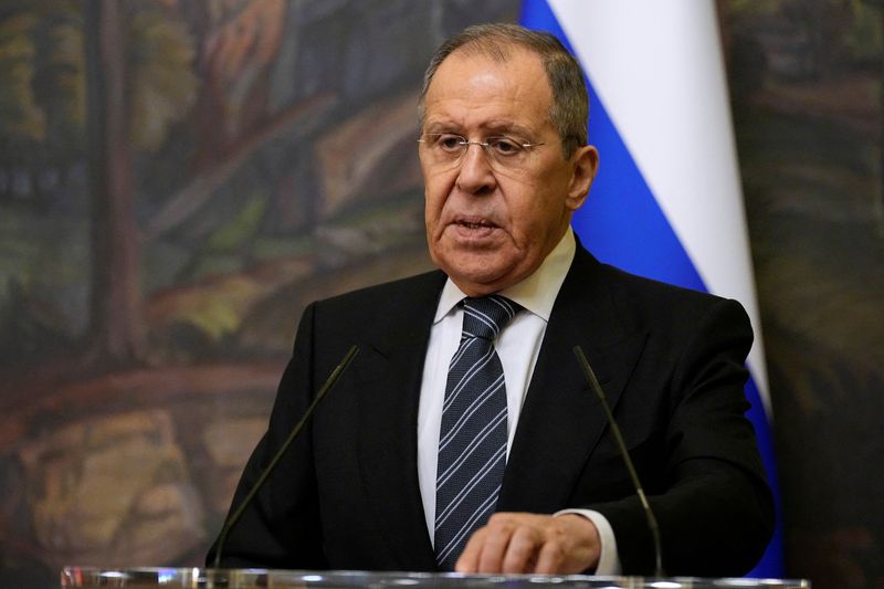 &copy; Reuters. FILE PHOTO-Russian Foreign Minister Sergei Lavrov attends a joint news conference with Saudi Arabia's Foreign Minister Prince Faisal bin Farhan Al Saud after their talks in Moscow, Russia March 9, 2023. Alexander Zemlianichenko/Pool via REUTERS