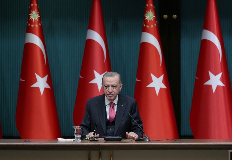 &copy; Reuters. El presidente turco Tayyip Erdogan anuncia la decisión electoral en Ankara, Turquía. 10 de marzo de 2023. Oficina de Prensa de la Presidencia/Handout vía REUTERS 