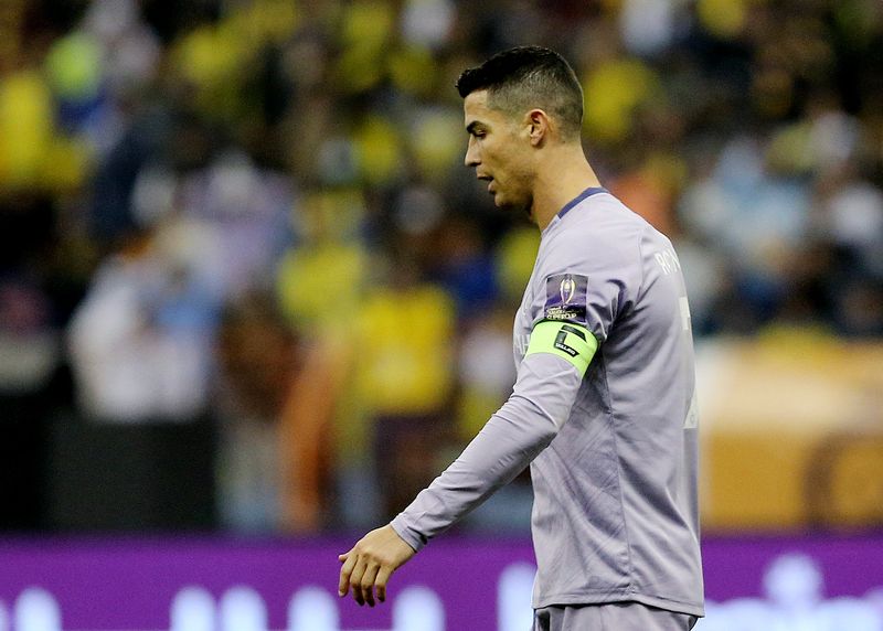 &copy; Reuters. Cristiano Ronaldo durante partida do Al-Nassr pela liga saudita, em Riyadh, Arábia Saudita
26/01/2023
REUTERS/Ahmed Yosri