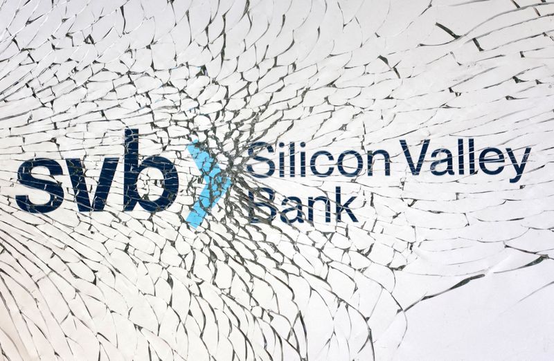 &copy; Reuters. FILE PHOTO: SVB (Silicon Valley Bank) logo is seen through broken glass in this illustration taken March 10, 2023. REUTERS/Dado Ruvic/Illustration