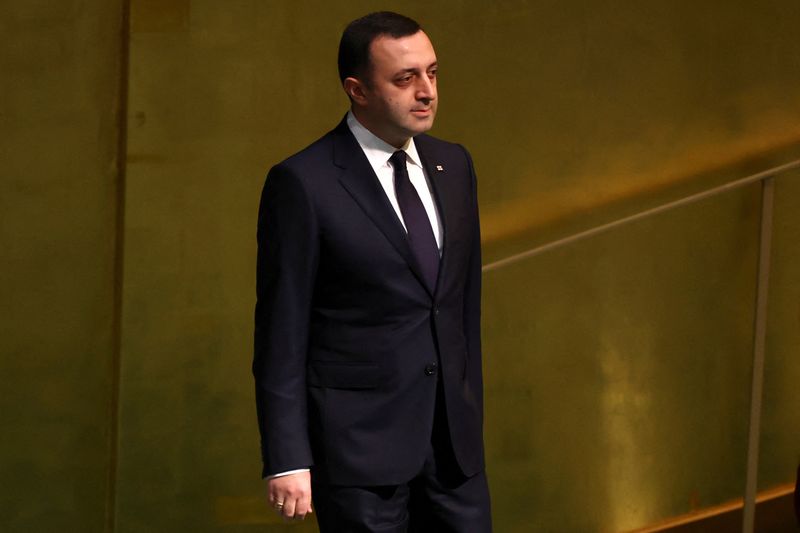 &copy; Reuters. FILE PHOTO: Prime Minister of Georgia Irakli Garibashvili arrives for his address to the 77th Session of the United Nations Generl Assembly at U.N. Headquarters in New York City, U.S., September 22, 2022. REUTERS/Mike Segar