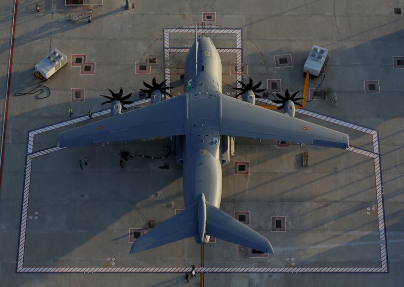&copy; Reuters. Un Airbus A400M à Seville, en Espagne. /Photo d'archives prise le 23 juin 2016/REUTERS/Marcelo del Pozo