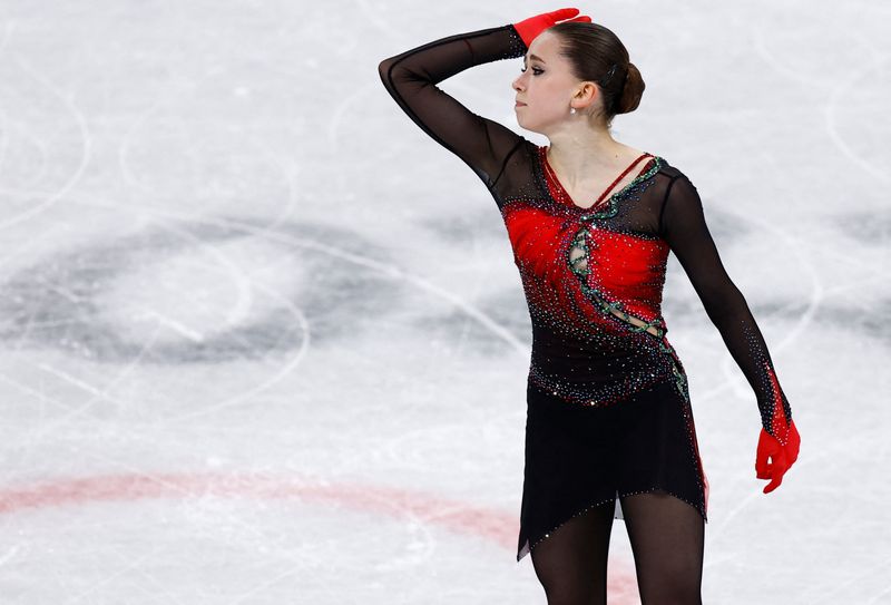 &copy; Reuters. Kamila Valieva nos Jogos de Pequim de 2022
17/02/2022
REUTERS/Evgenia Novozhenina