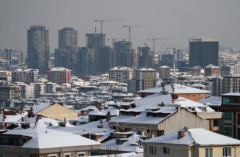 &copy; Reuters. FILE PHOTO: New residential buildings under construction are seen in Umraniye district in Istanbul, Turkey January 18, 2021. Picture taken January 18, 2021. REUTERS/Murad Sezer