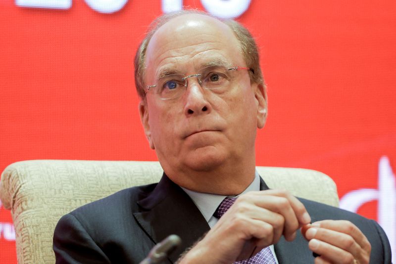 © Reuters. FILE PHOTO: Chairman and CEO of BlackRock, Laurence D. Fink, attending an event in China in 2019. REUTERS/Thomas Peter/File Photo