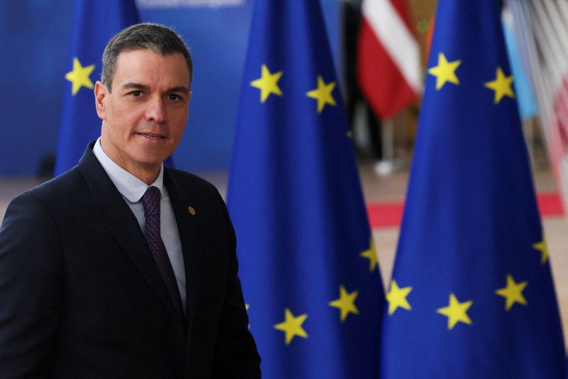 &copy; Reuters. FILE PHOTO: Spain's Prime Minister Pedro Sanchez in Brussels, Belgium February 9, 2023. REUTERS/Yves Herman