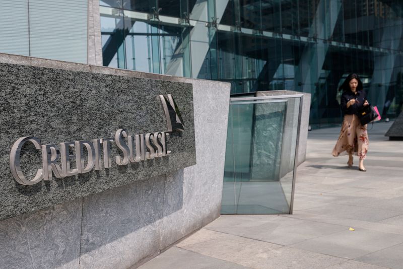 &copy; Reuters. Un immeuble Credit Suisse à Hong Kong, Chine. /Photo prise le 16 mars 2023/REUTERS/Tyrone Siu