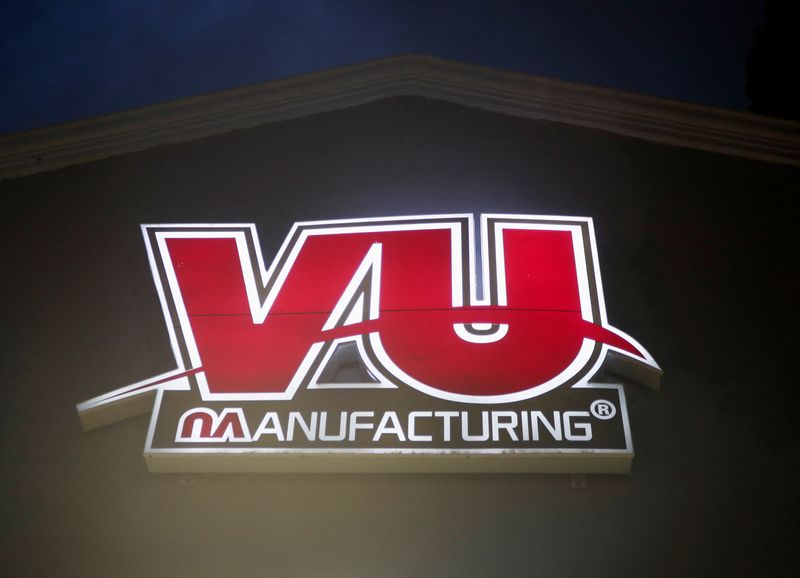 &copy; Reuters. FILE PHOTO: The logo of the VU Manufacturing auto parts factory is pictured at the plant's entrance, in Piedras Negras, Mexico, August 31, 2022. REUTERS/Daniel Becerril