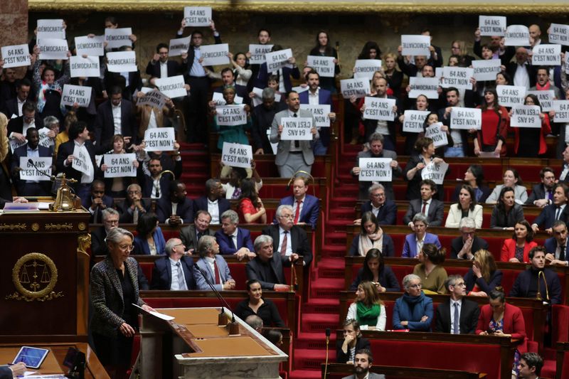 &copy; Reuters. La réforme des retraites à l'Assemblée nationale à Paris. /Photo prise le 16 mars 2023/REUTERS/Pascal Rossignol