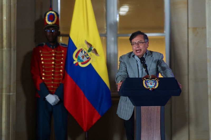 &copy; Reuters. Presidente da Colômbia, Gustavo Petro, discursa em Bogotá, Colômbia
16/03/2023
REUTERS/Luisa Gonzalez