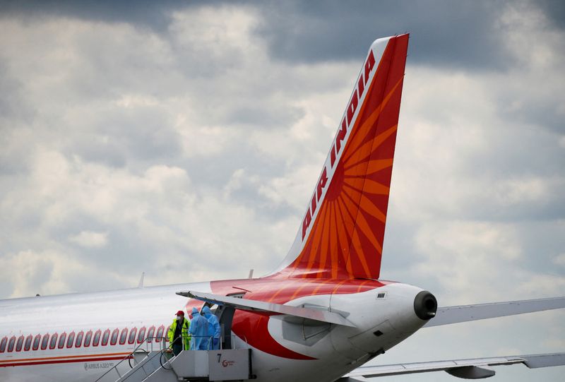 &copy; Reuters. FILE PHOTO: An Air India Airbus A320 plane is seen at the Boryspil International Airport upon arrival, amid the coronavirus disease (COVID-19) outbreak outside Kiev, Ukraine May 26, 2020. Picture taken May 26, 2020.  REUTERS/Gleb Garanich/File Photo