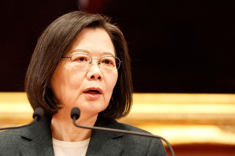 &copy; Reuters. Presidente de Taiwan, Tsai Ing-wen 
27/01/2023. REUTERS/Carlos Garcia Rawlins/File Photo