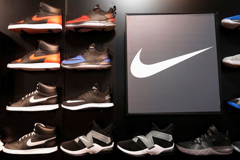 &copy; Reuters. FILE PHOTO: Nike shoes are seen on display in New York, U.S., March 18, 2019. REUTERS/Shannon Stapleton