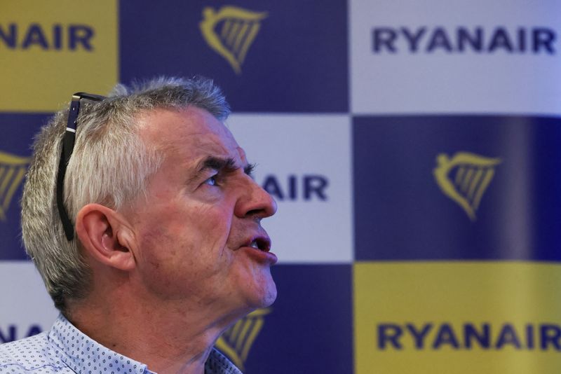 &copy; Reuters. FILE PHOTO: Ryanair CEO Michael O'Leary attends a news conference in Brussels, Belgium January 17, 2023. REUTERS/Yves Herman