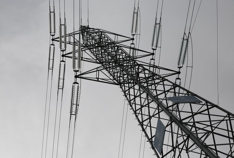 &copy; Reuters. FOTO DE ARCHIVO. Los logos del operador de la red eléctrica española Red Eléctrica España se adjuntan en un poste de electricidad en Alcobendas, a las afueras de Madrid, España. 9 de marzo de 2016. REUTERS/Sergio Pérez