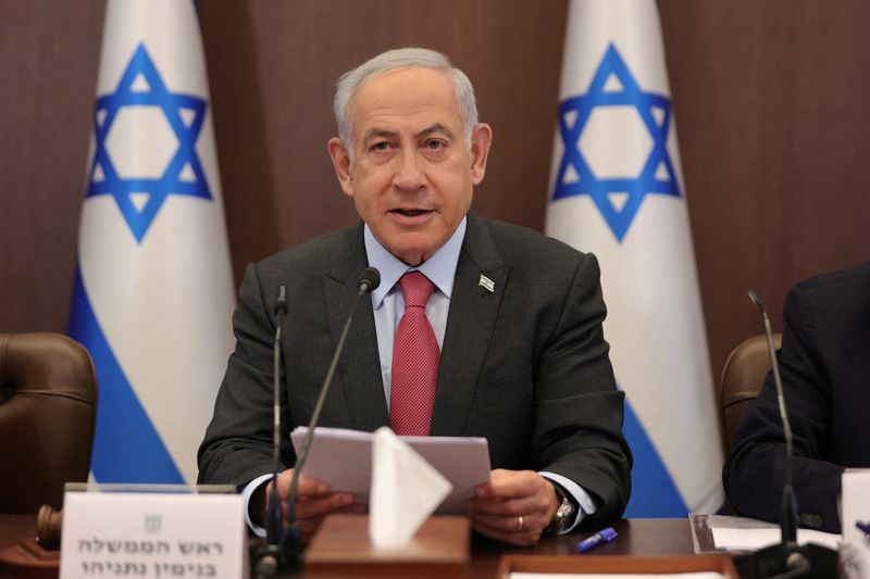 &copy; Reuters. Premiê israelense, Benjamin Netanyahu, durante reunião de gabinete em Jerusalém, Israel
19/03/2023
Abir Sultan/Pool via REUTERS