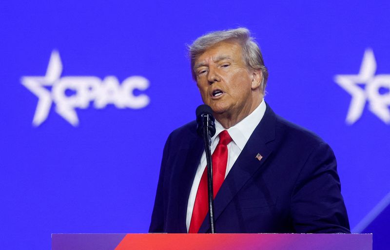 &copy; Reuters. FILE PHOTO: Former U.S. President Donald Trump attends the Conservative Political Action Conference (CPAC) at Gaylord National Convention Center in National Harbor, Maryland, U.S., March 4, 2023. REUTERS/Evelyn Hockstein