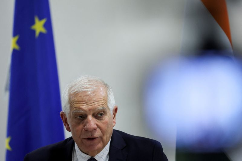 &copy; Reuters. FILE PHOTO: High Representative of the European Union for Foreign Affairs and Security Policy Josep Borrell attends a news conference, ahead of the G20 Foreign Ministers' meeting, in New Delhi, India March 1, 2023. REUTERS/Anushree Fadnavis/File Photo