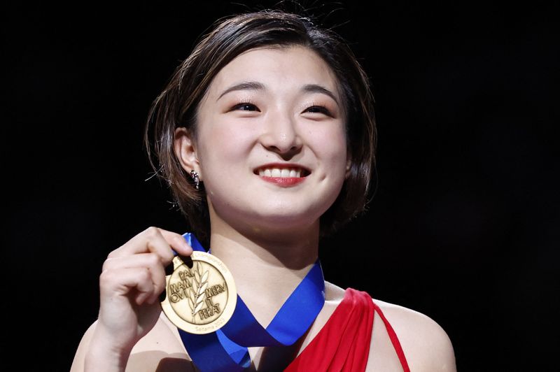 &copy; Reuters. 　フィギュアスケートの世界選手権は２４日、埼玉県で女子フリーを行い、ショートプログラム（ＳＰ）で首位だった坂本花織が日本勢で初の２連覇を果たした（２０２３年　ロイター/Issei
