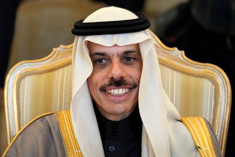 © Reuters. وزير الخارجية السعودي الأمير فيصل بن فرحان آل سعود خلال اجتماع بالعاصمة الروسية موسكو في التاسع من مارس آذار 2023. صورة من ممثل لوكالات الأنباء .   
