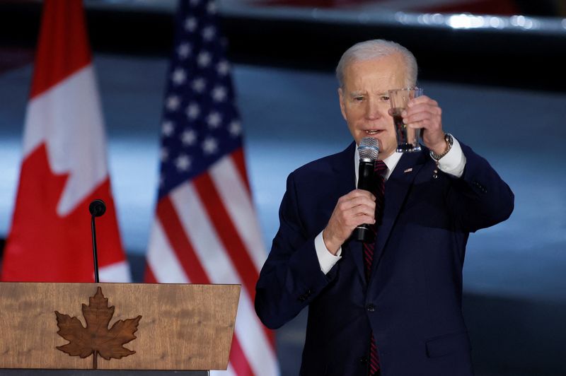 &copy; Reuters. Presidente dos EUA, Joe Biden, em Ottawa
24/03/2023 REUTERS/Blair Gable